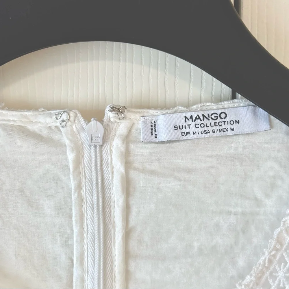 MANGO Elegant White Lace Dress - Picture 8 of 15